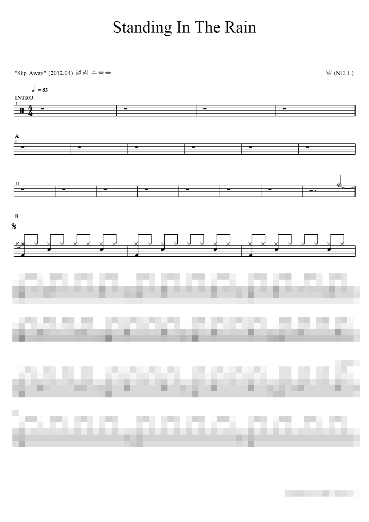 Standing In The Rain Sheet Music Preview