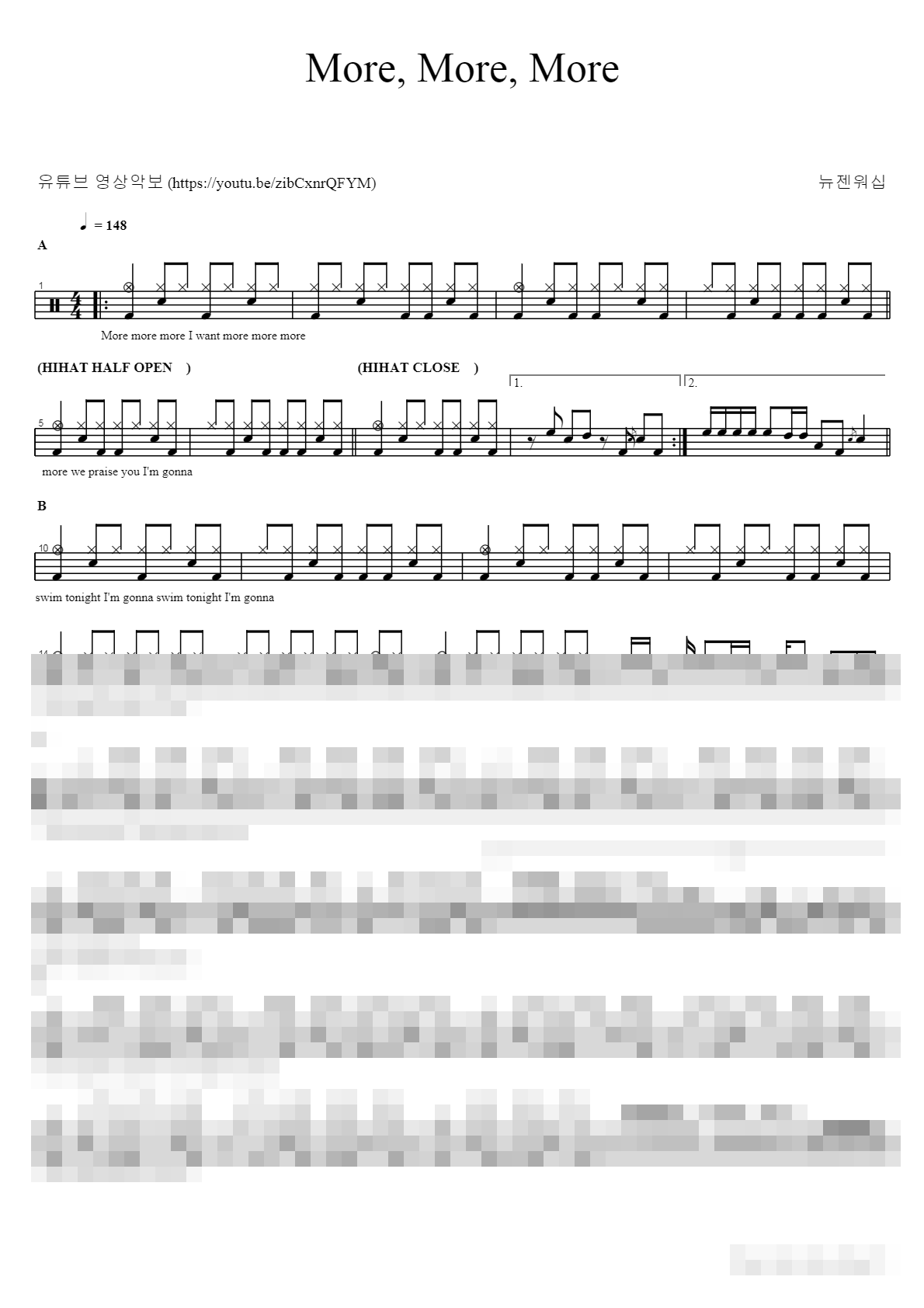 more more more Sheet Music Preview