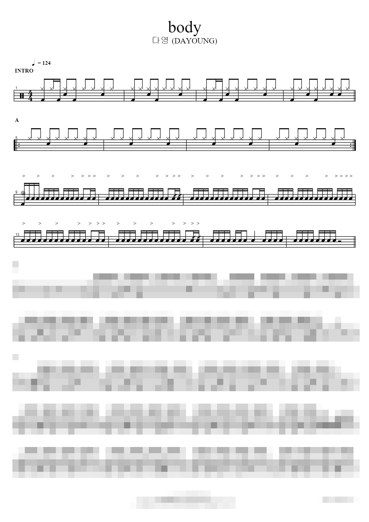 body Sheet Music Preview