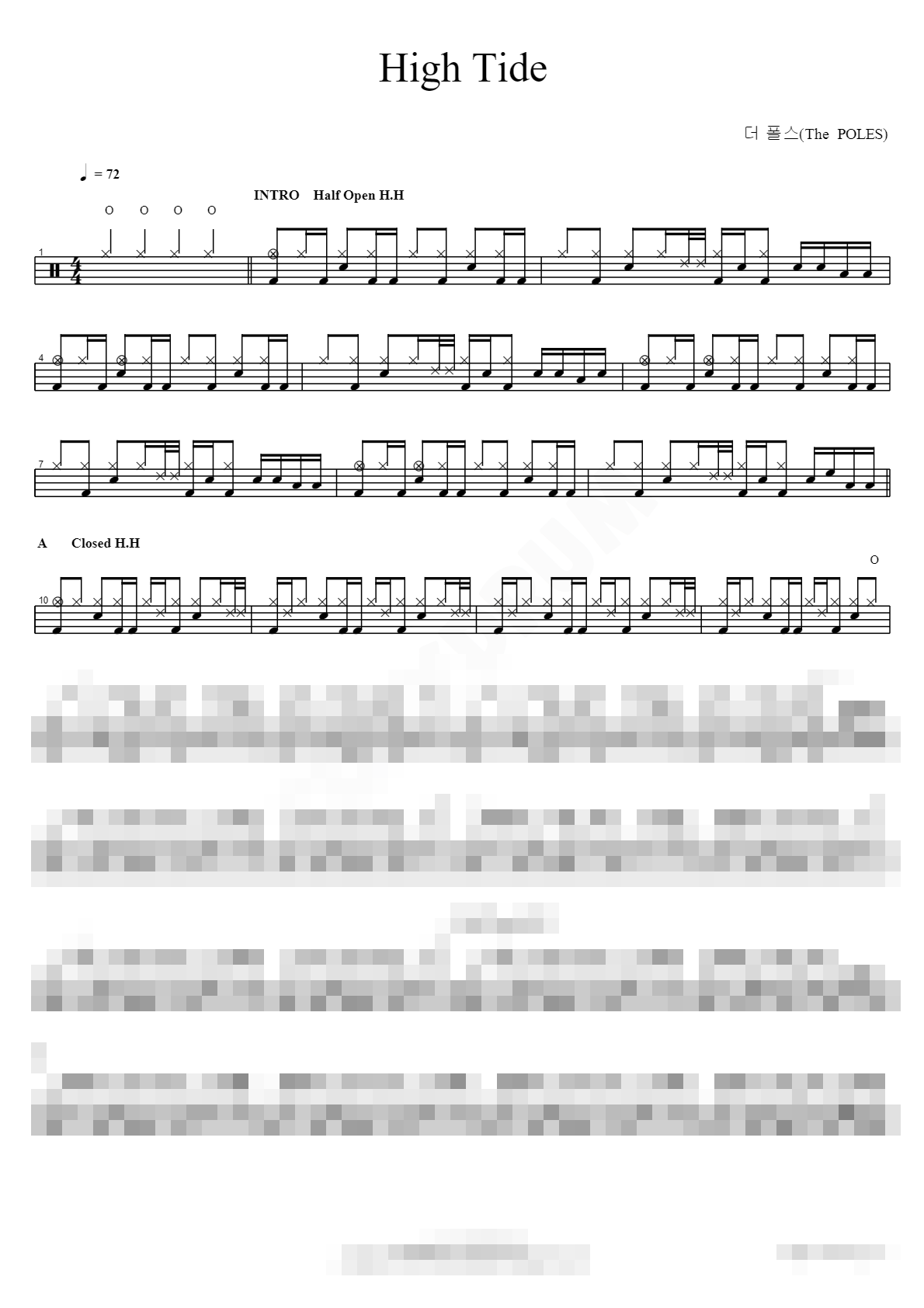 High Tide Sheet Music Preview