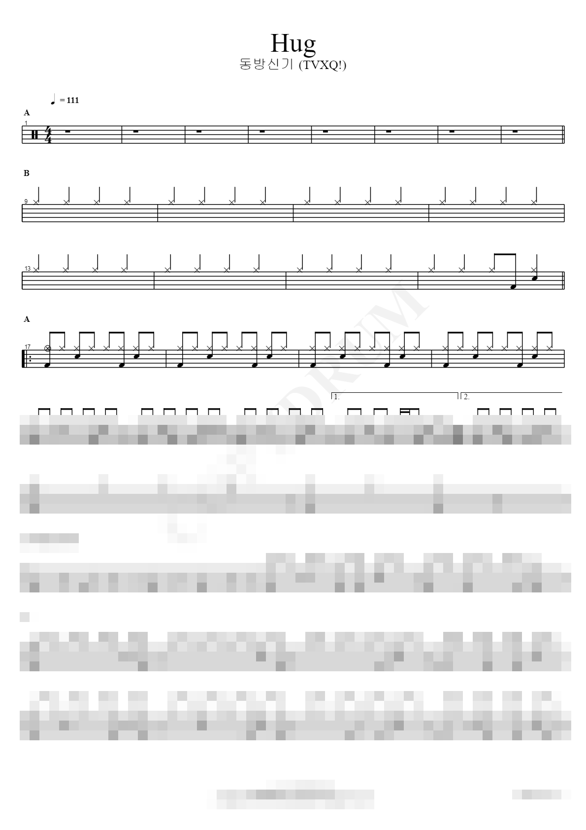Hug Sheet Music Preview