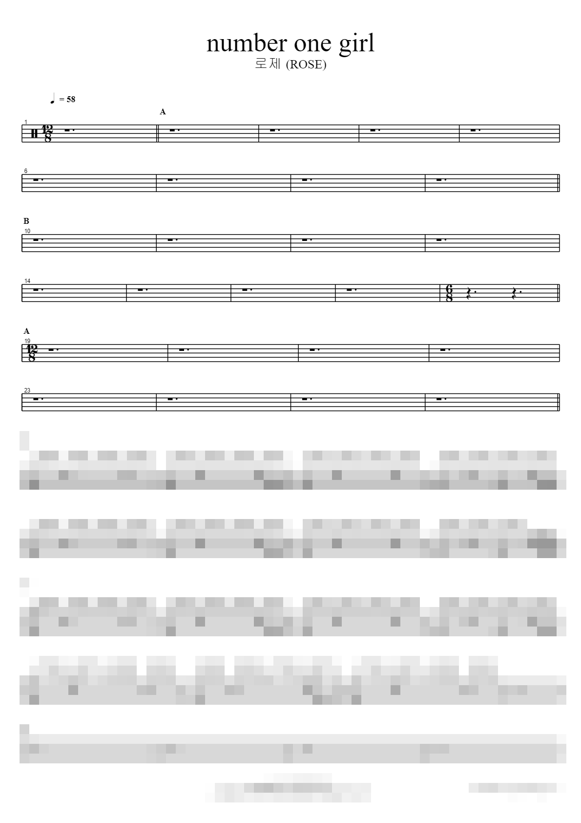 number one girl Sheet Music Preview