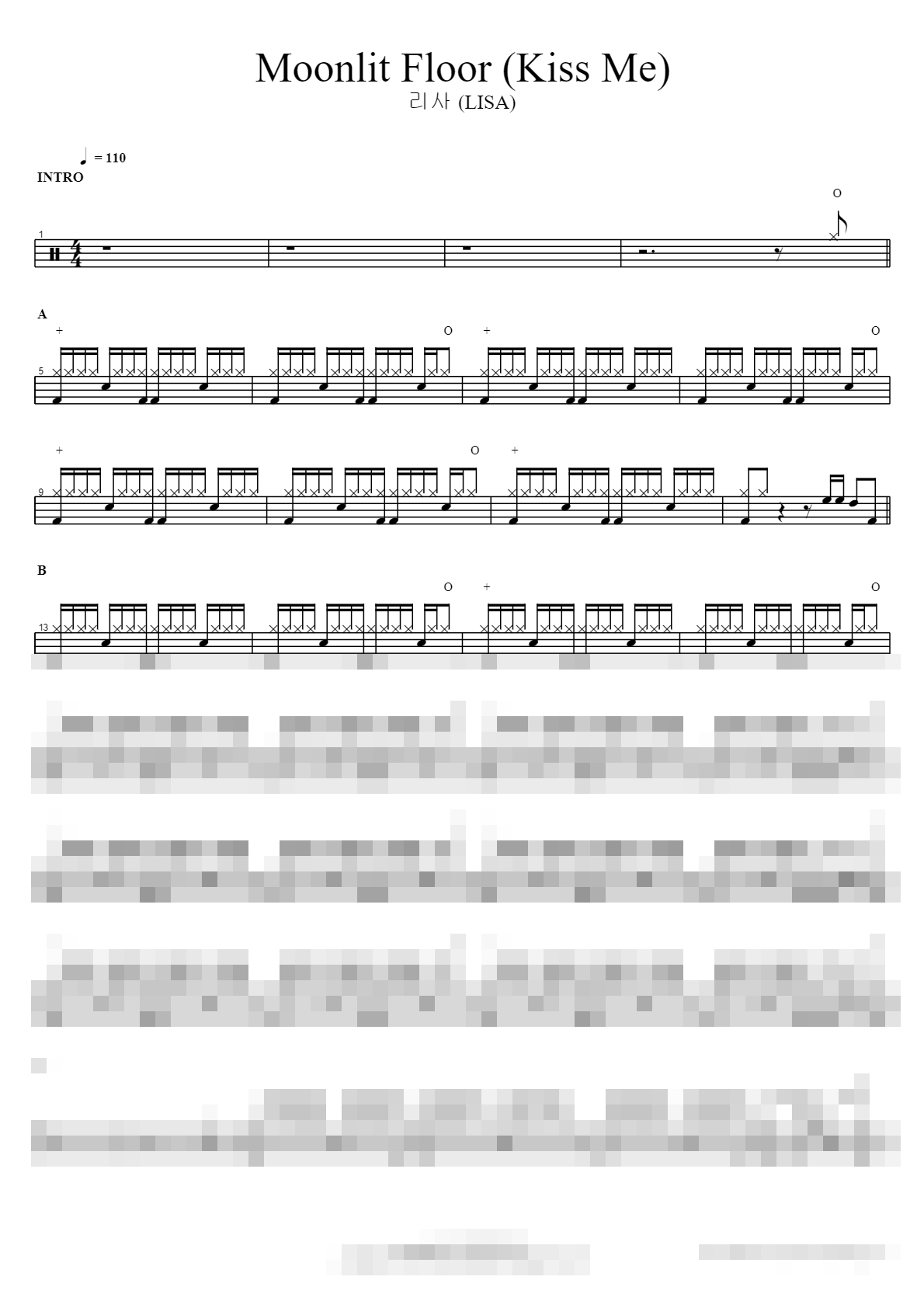 Moonlit Floor (Kiss Me) Sheet Music Preview