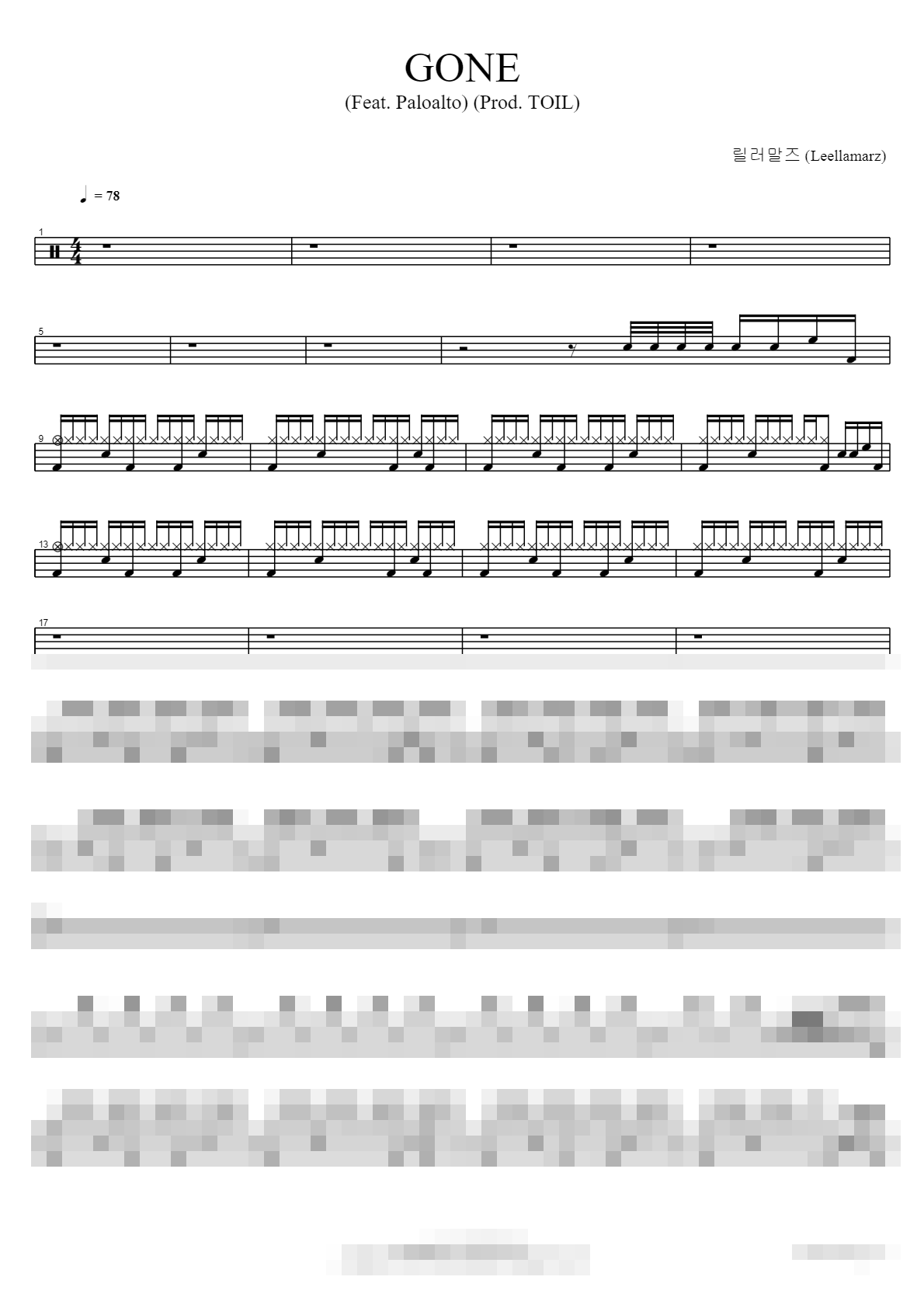 GONE (Feat. Paloalto) (Prod. TOIL) Sheet Music Preview