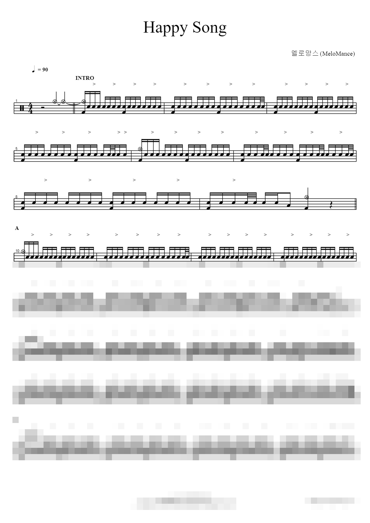 Happy Song Sheet Music Preview