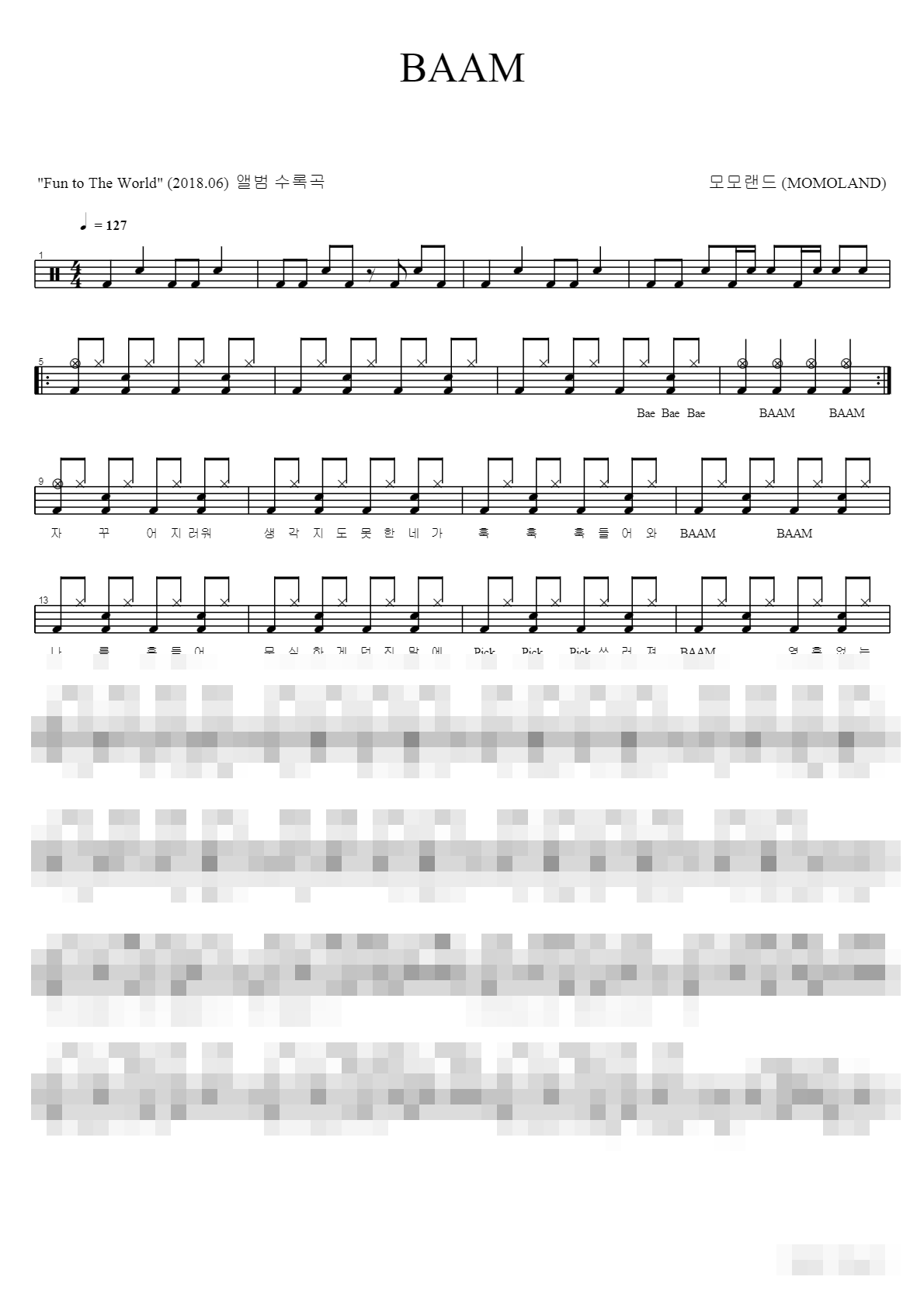 BAAM Sheet Music Preview