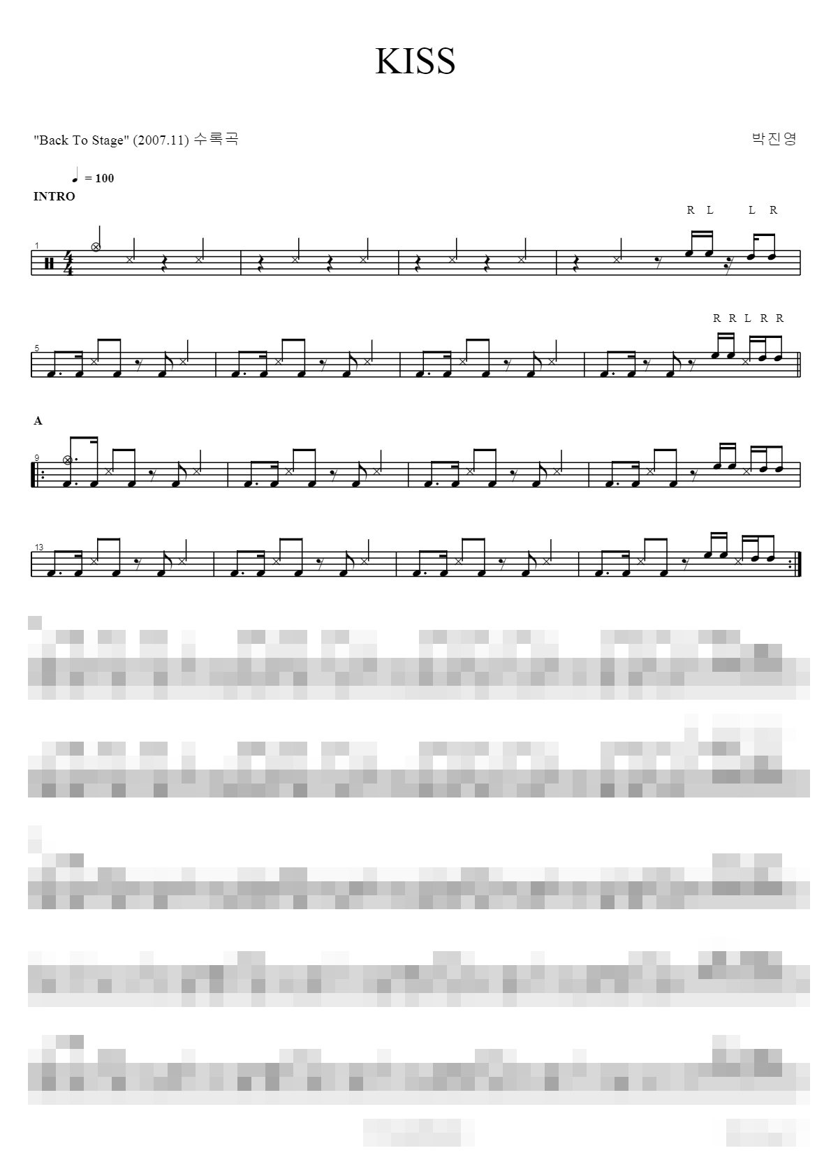 KISS Sheet Music Preview