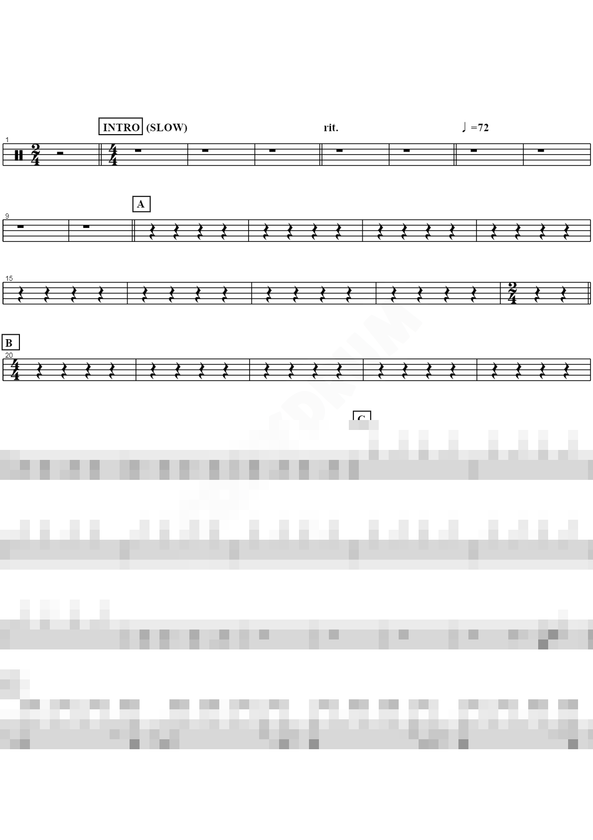 눈의 꽃 Sheet Music Preview