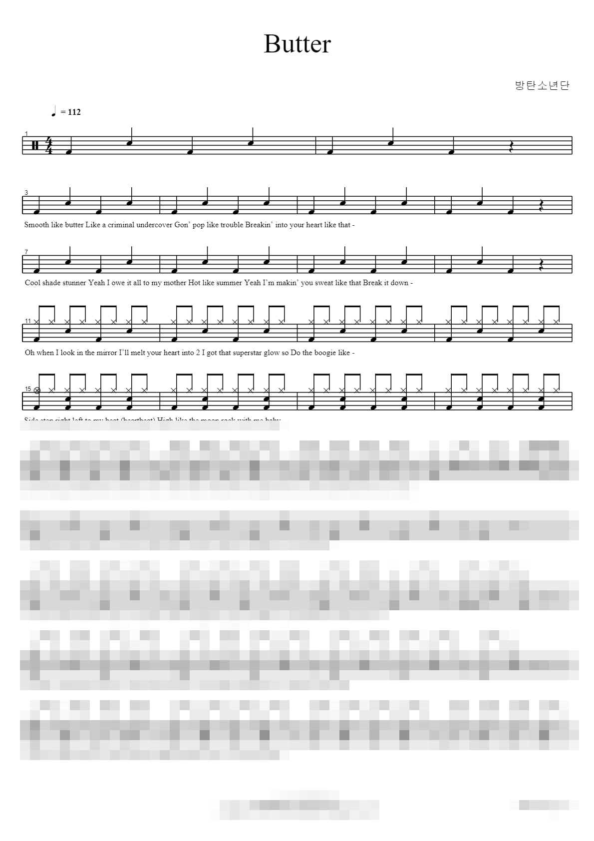 Butter Sheet Music Preview