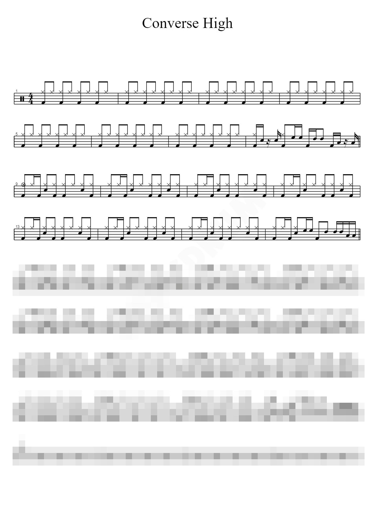Converse High Sheet Music Preview