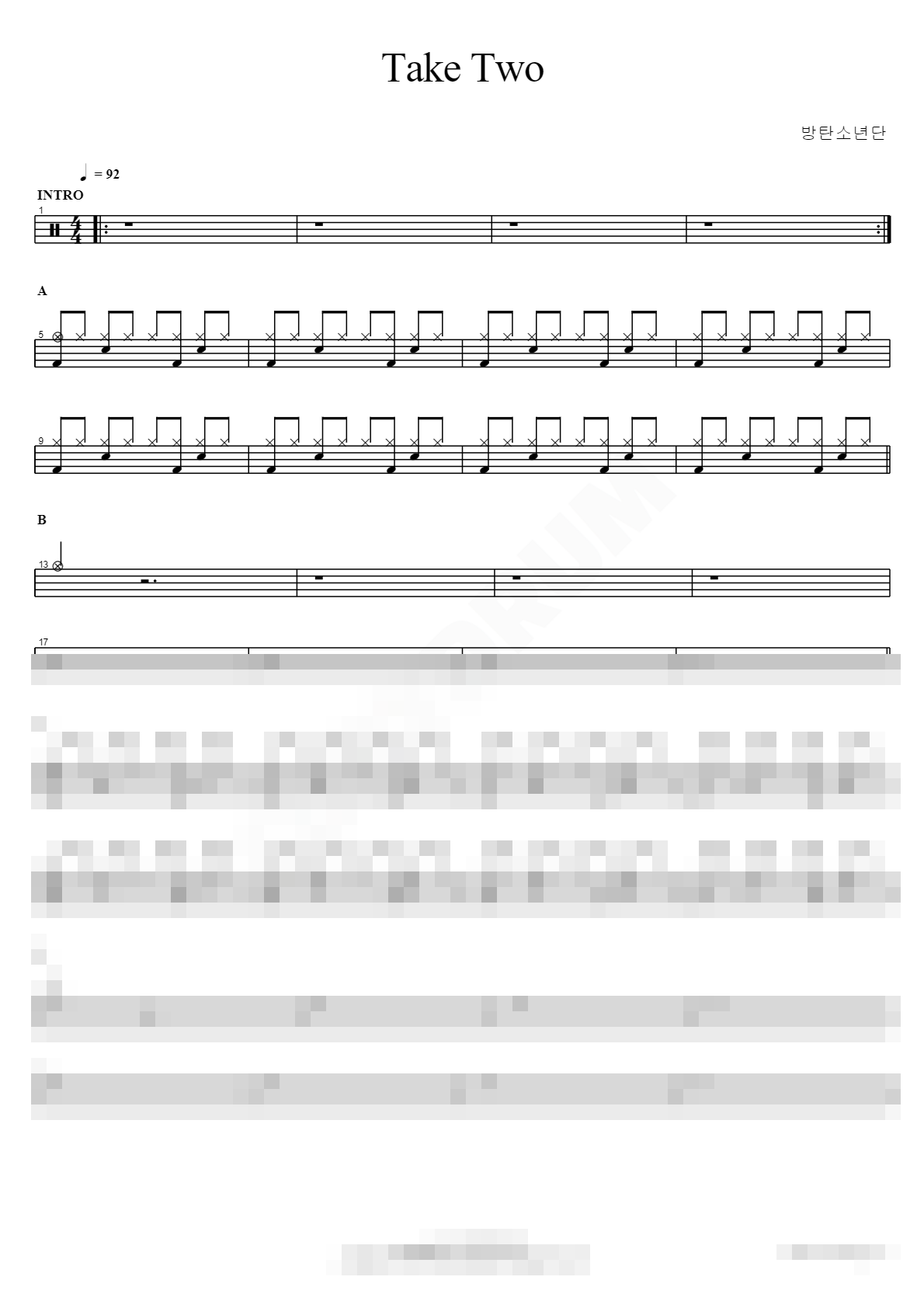 Take Two Sheet Music Preview
