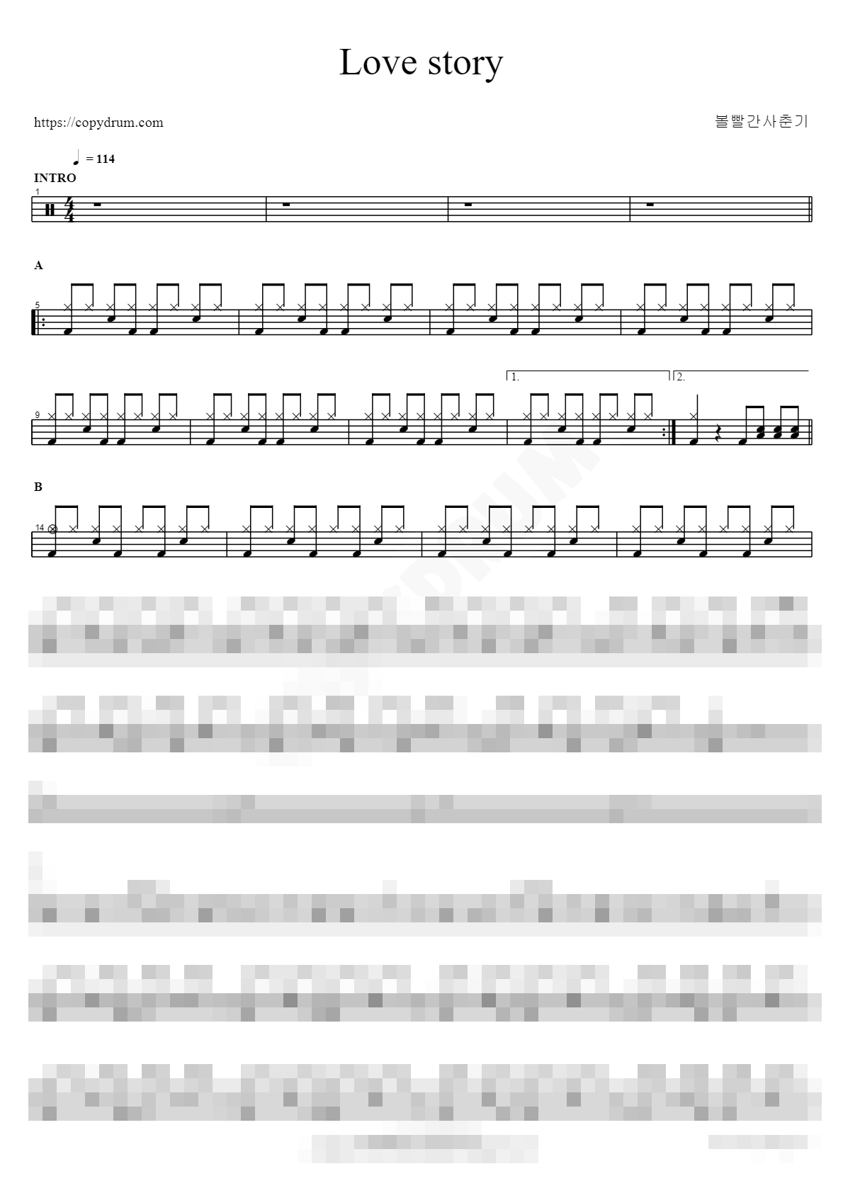 Love story Sheet Music Preview