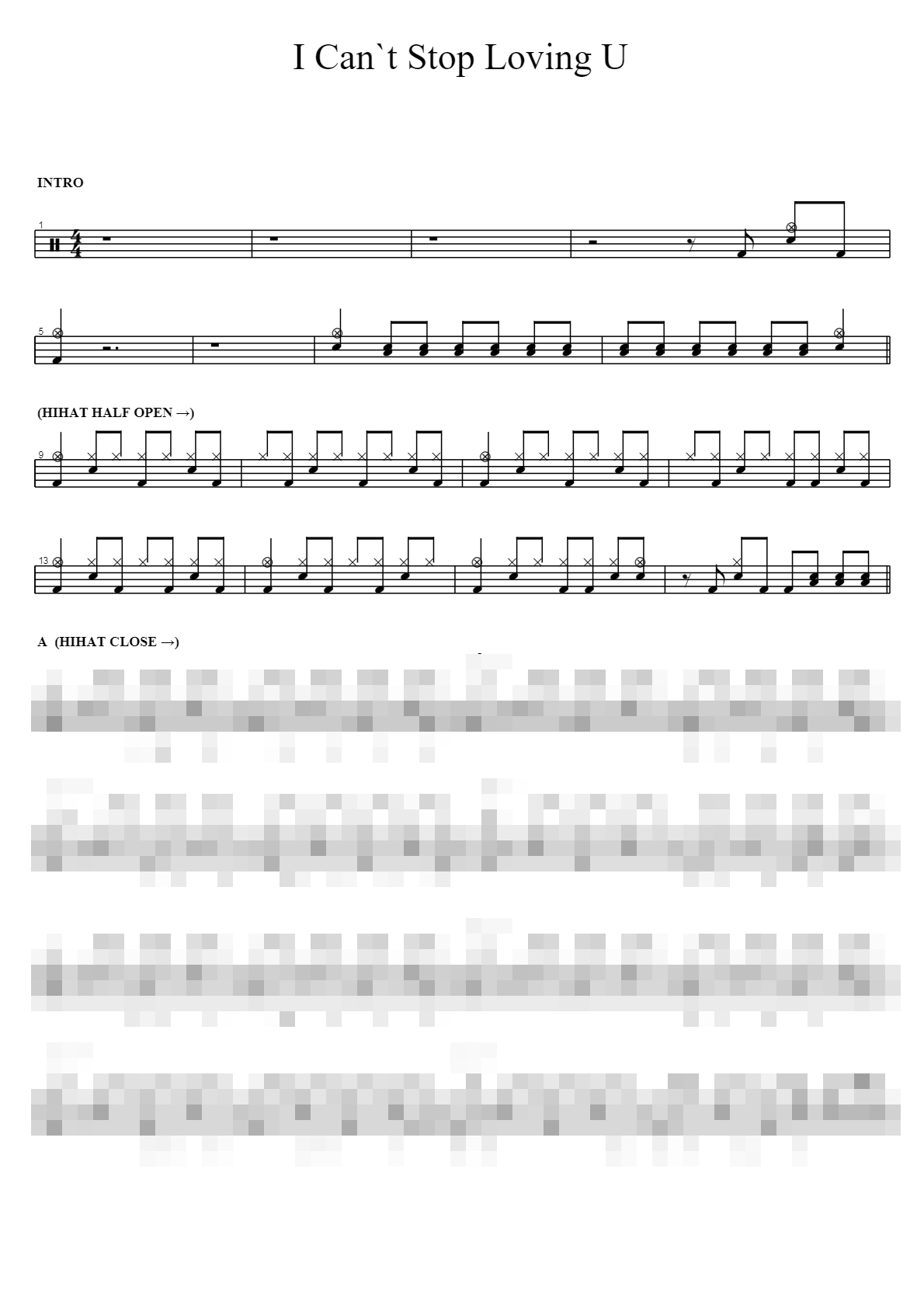 I Cant Stop Loving U Sheet Music Preview