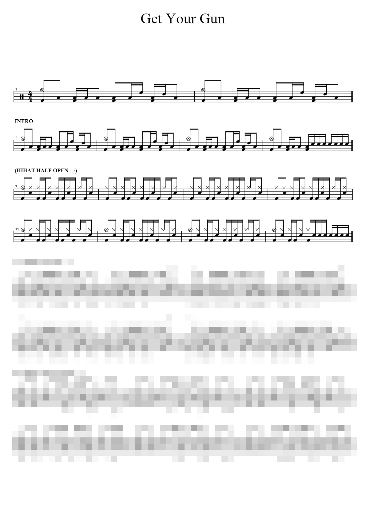 Get Your Gun Sheet Music Preview