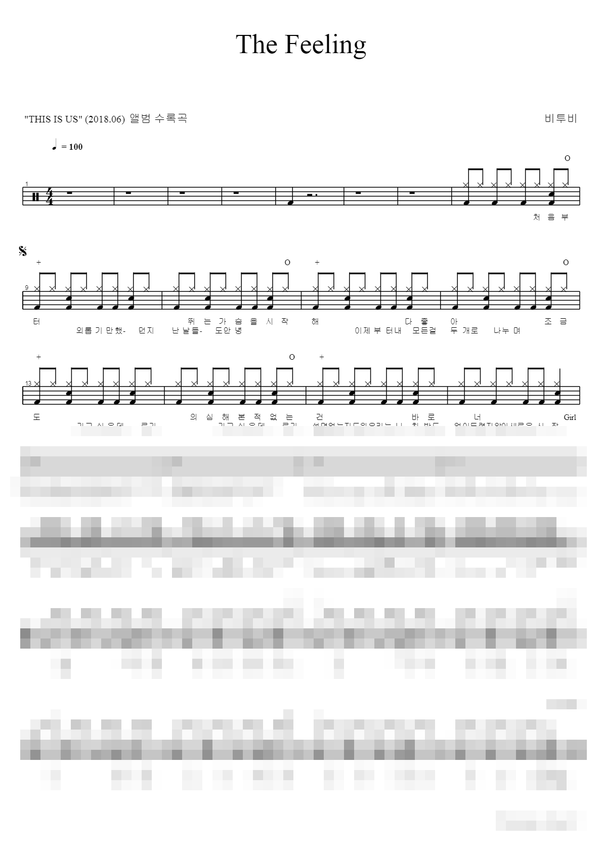 The Feeling Sheet Music Preview