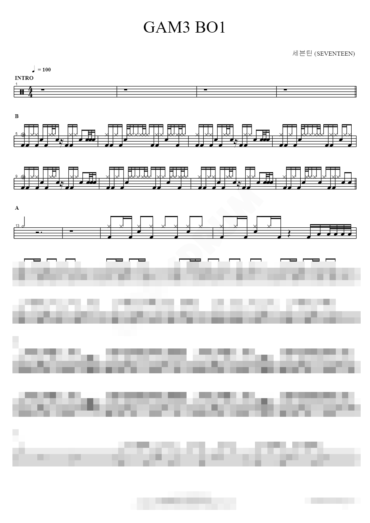 GAM3 BO1 Sheet Music Preview