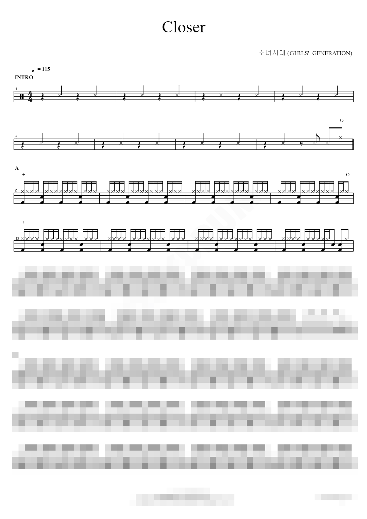 Closer Sheet Music Preview