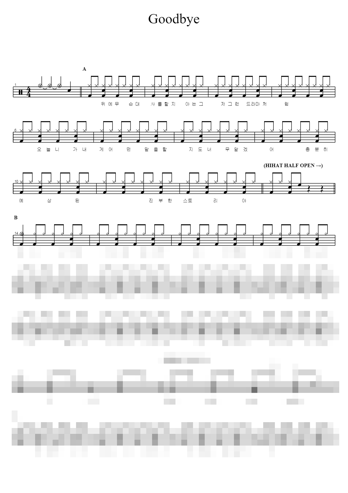 Goodbye Sheet Music Preview