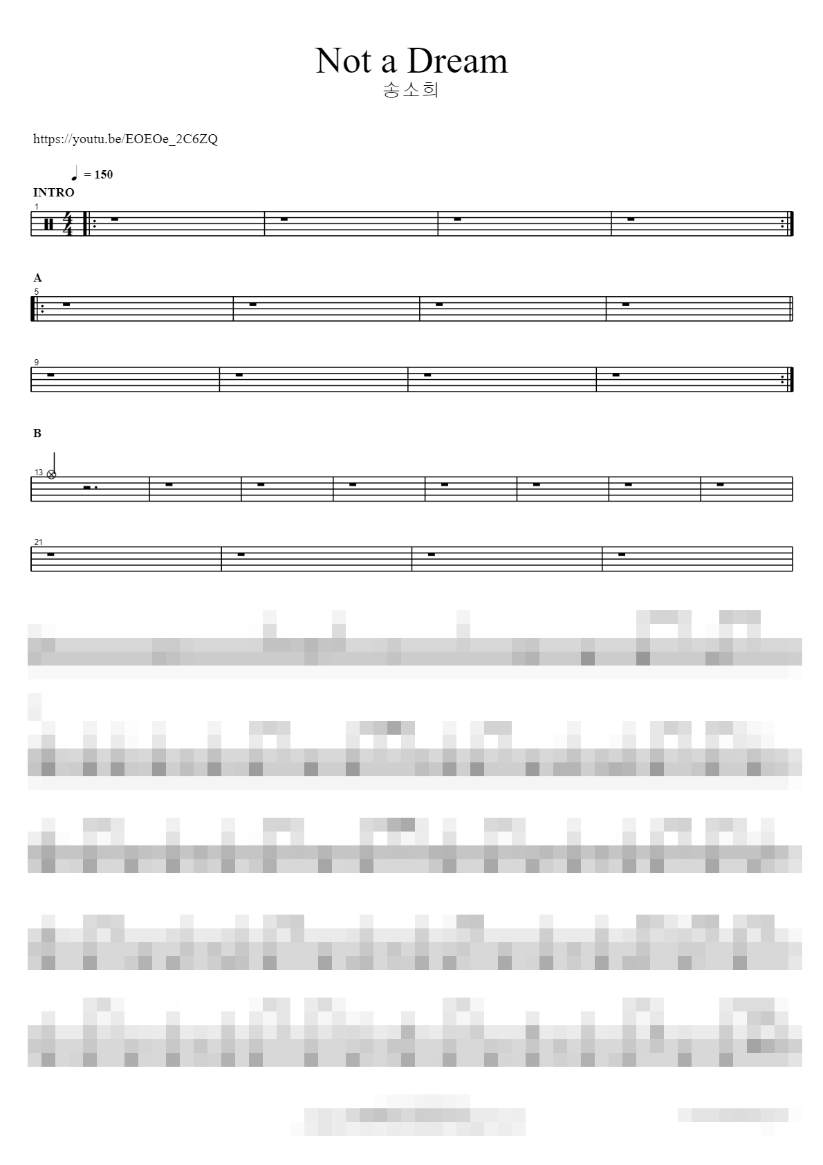 Not a Dream Sheet Music Preview