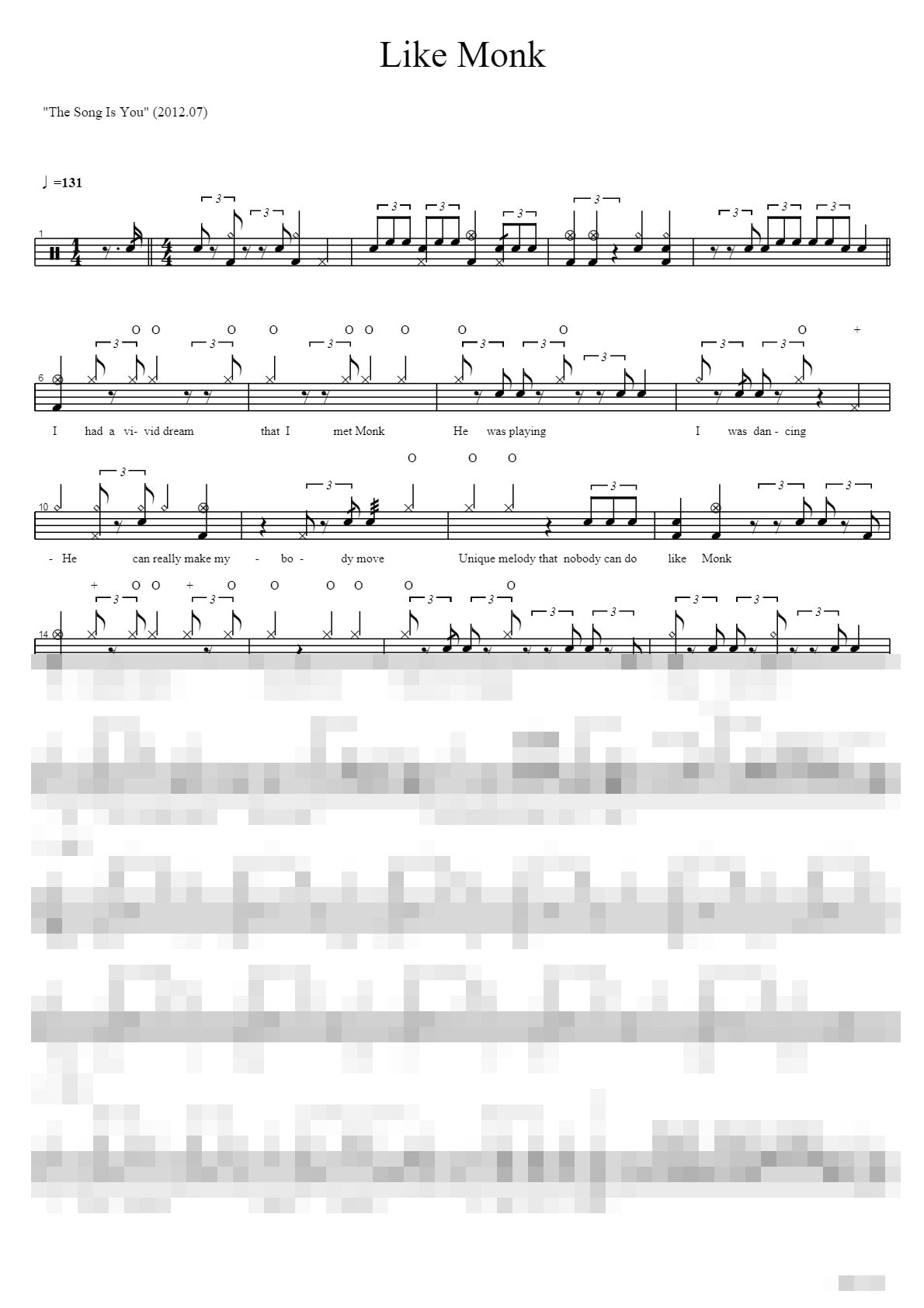 Like Monk Sheet Music Preview