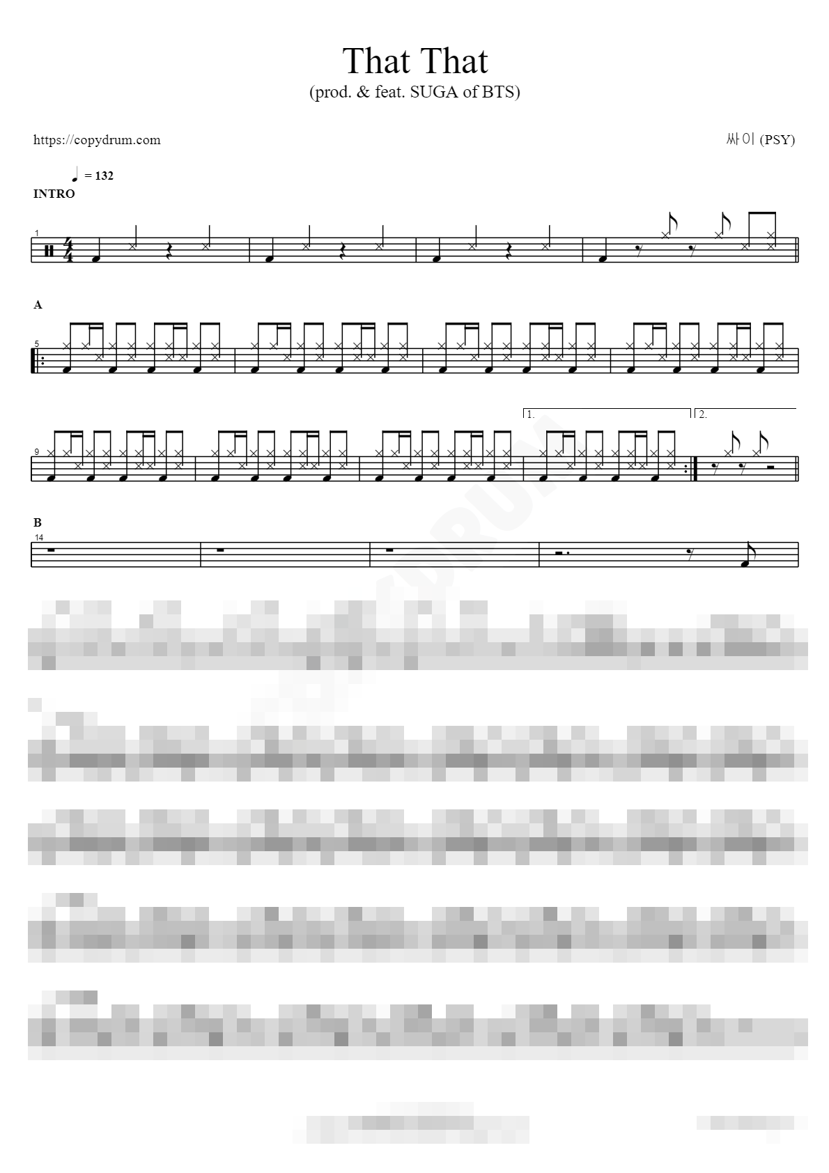 That That (prod. & feat. SUGA of BTS) Sheet Music Preview