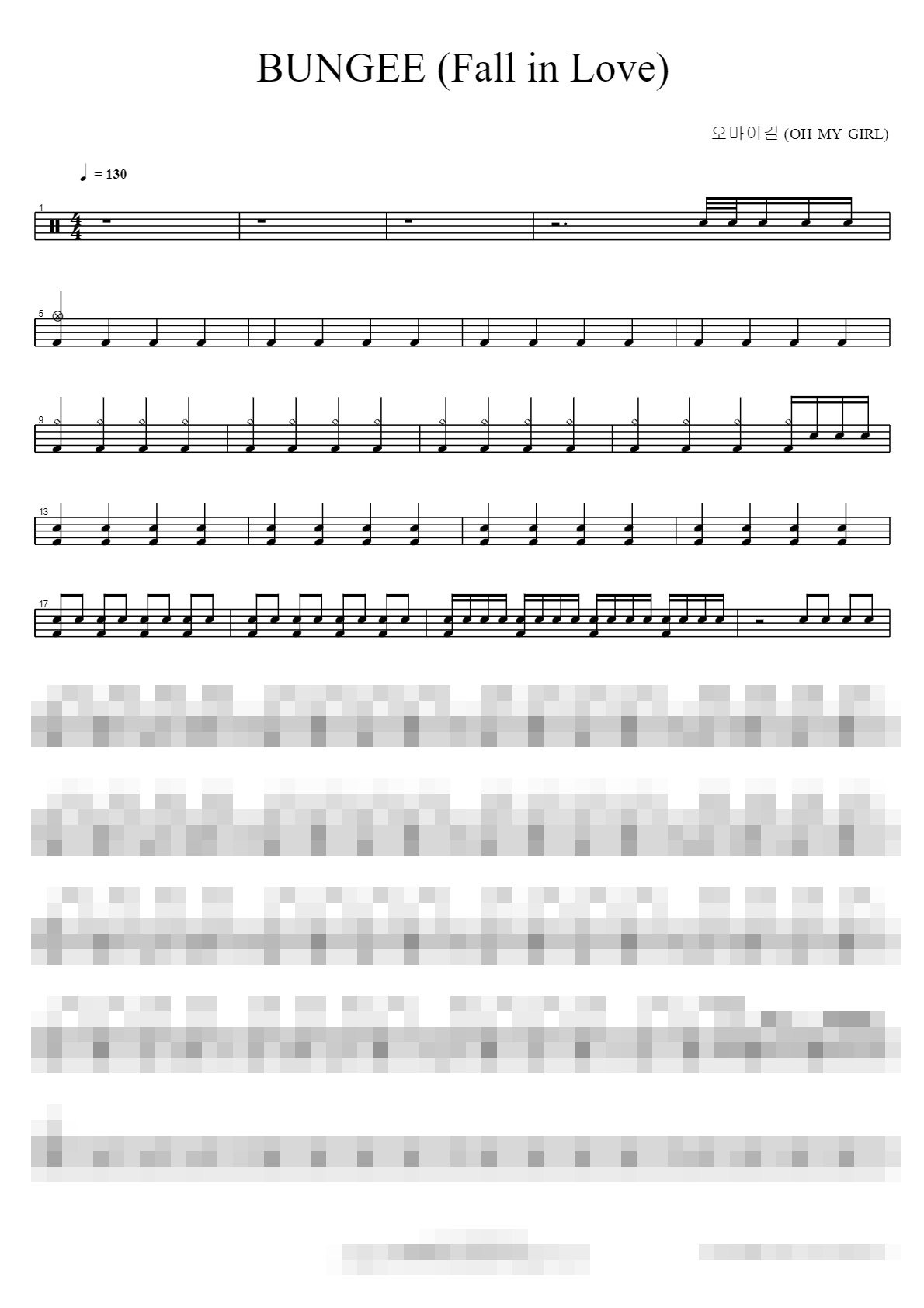 BUNGEE (Fall in Love) Sheet Music Preview
