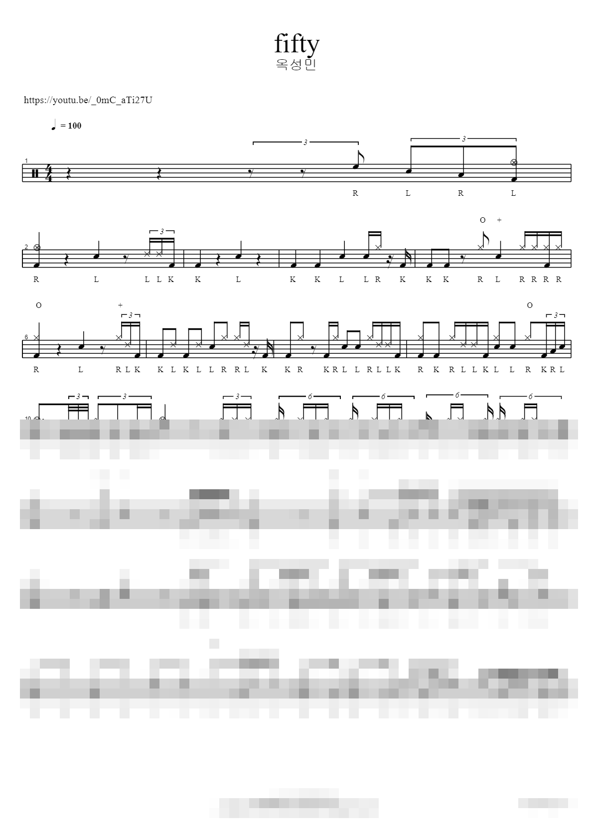 fifty Sheet Music Preview