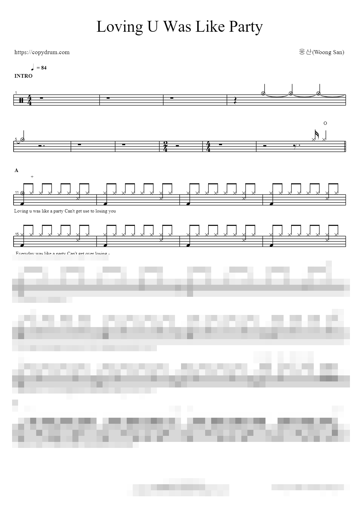 Loving U Was Like Party Sheet Music Preview