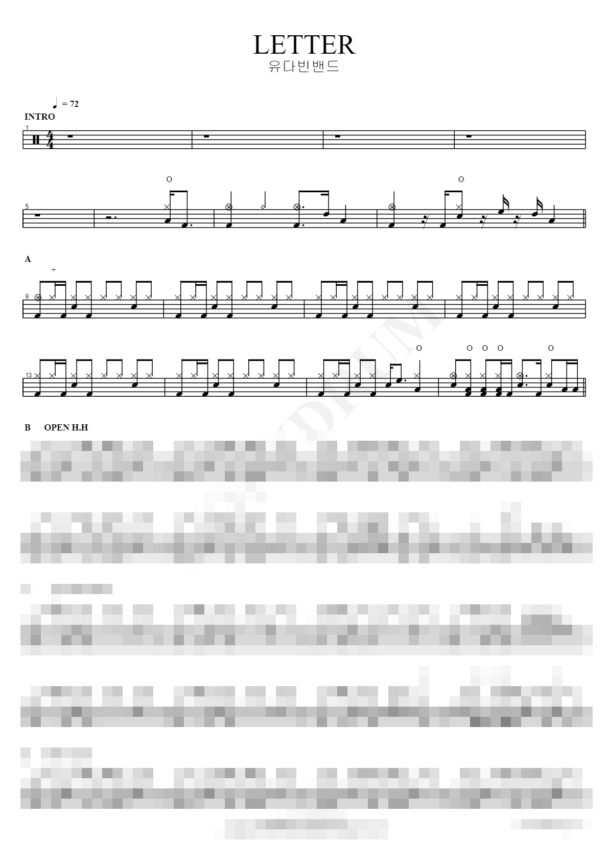 LETTER Sheet Music Preview