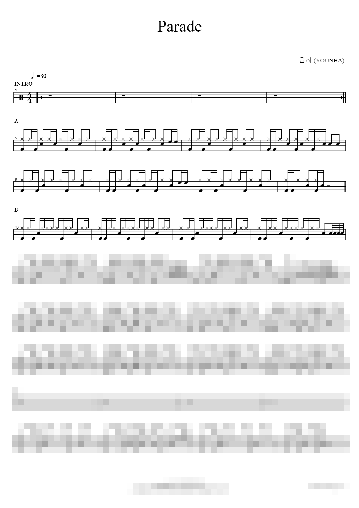 Parade Sheet Music Preview