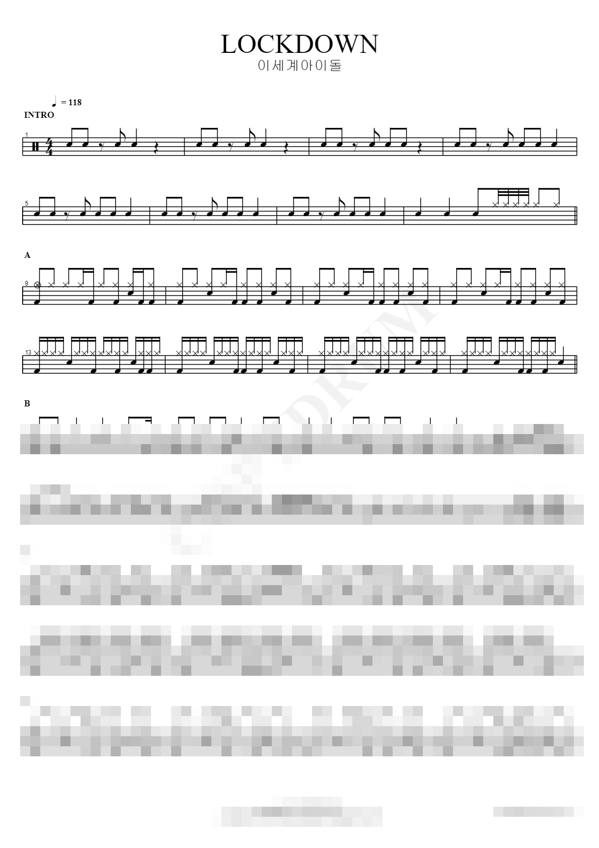 LOCKDOWN Sheet Music Preview