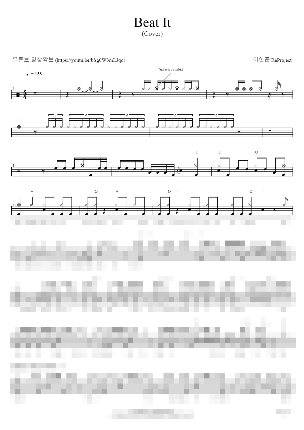 Beat It Sheet Music Preview