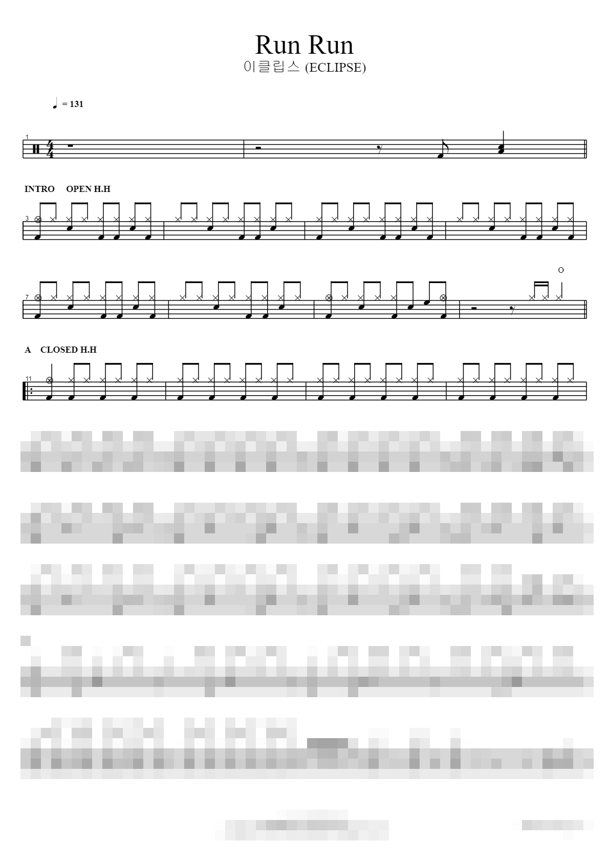 Run Run Sheet Music Preview
