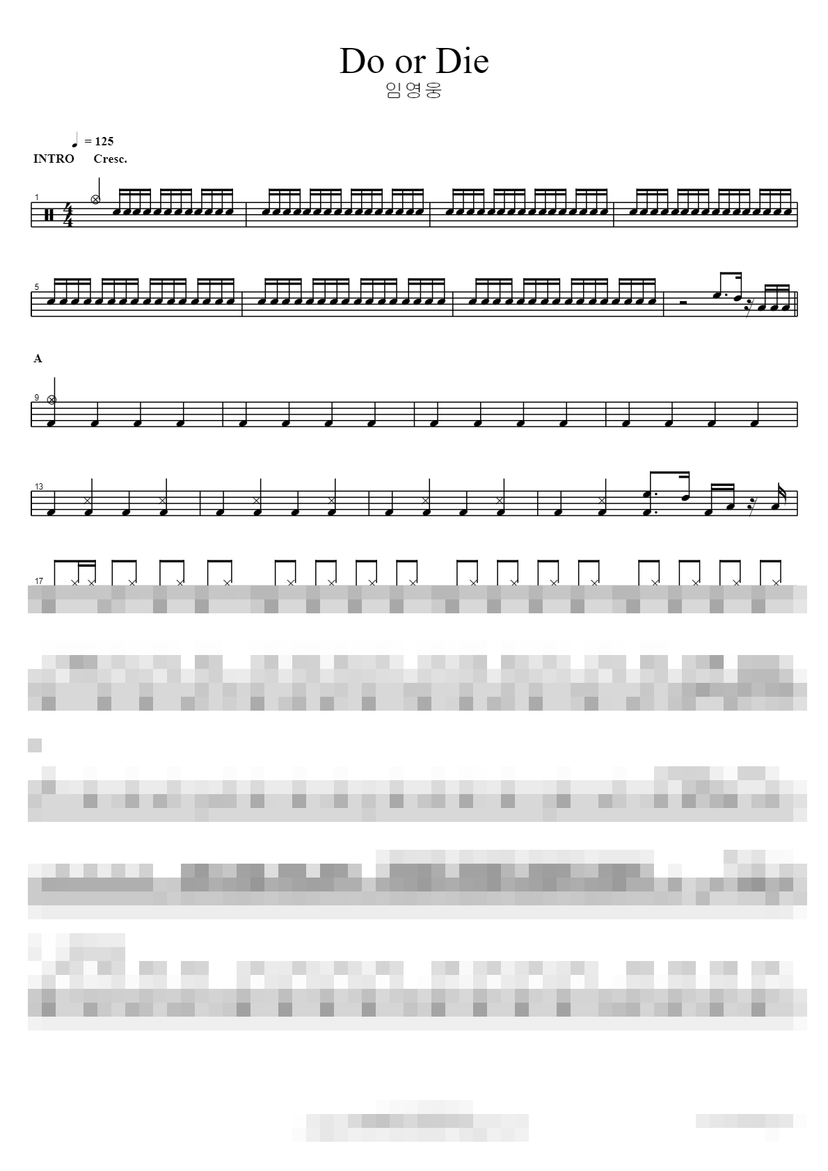 Do or Die Sheet Music Preview