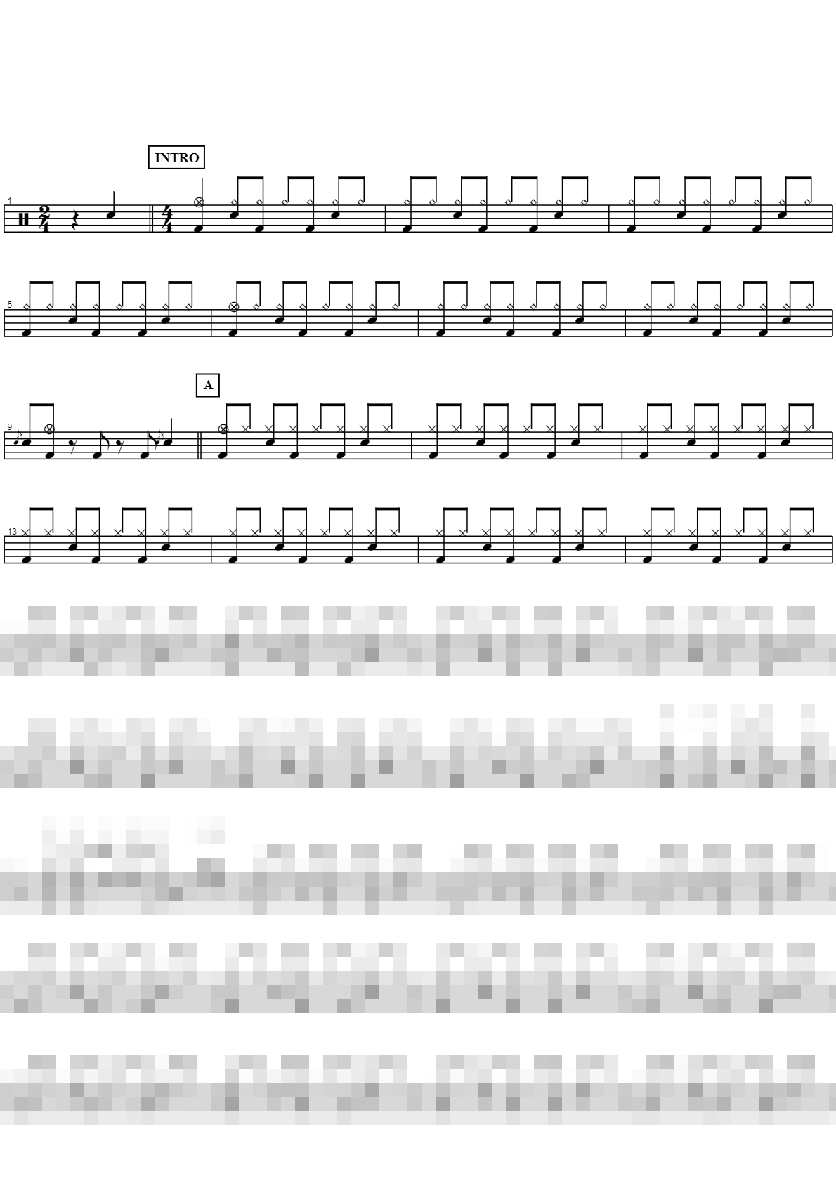 이차선 다리 (ROCK) Sheet Music Preview