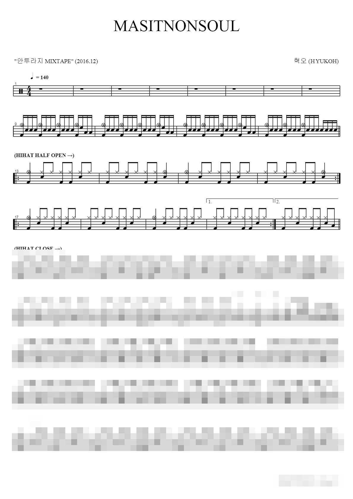 MASITNONSOUL Sheet Music Preview