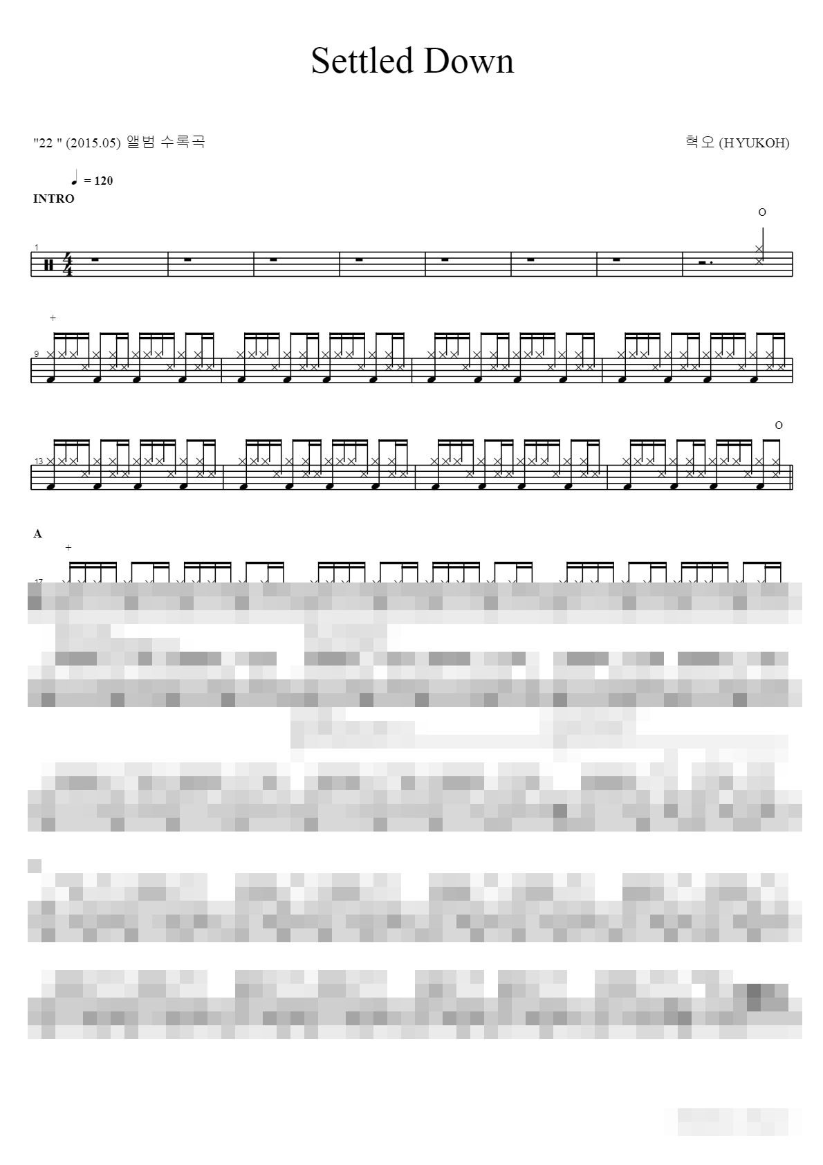 Settled Down Sheet Music Preview