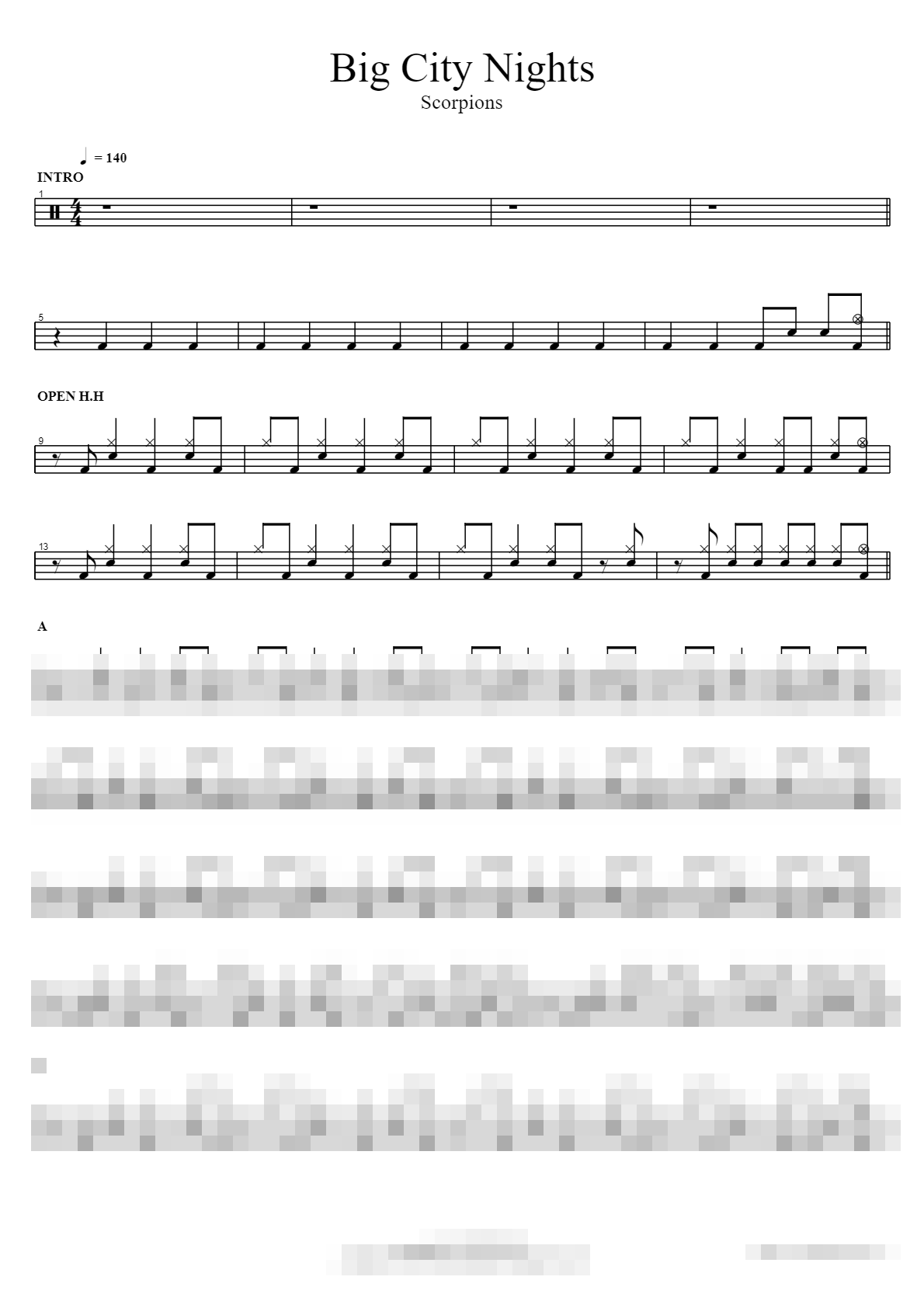 Big City Nights Sheet Music Preview