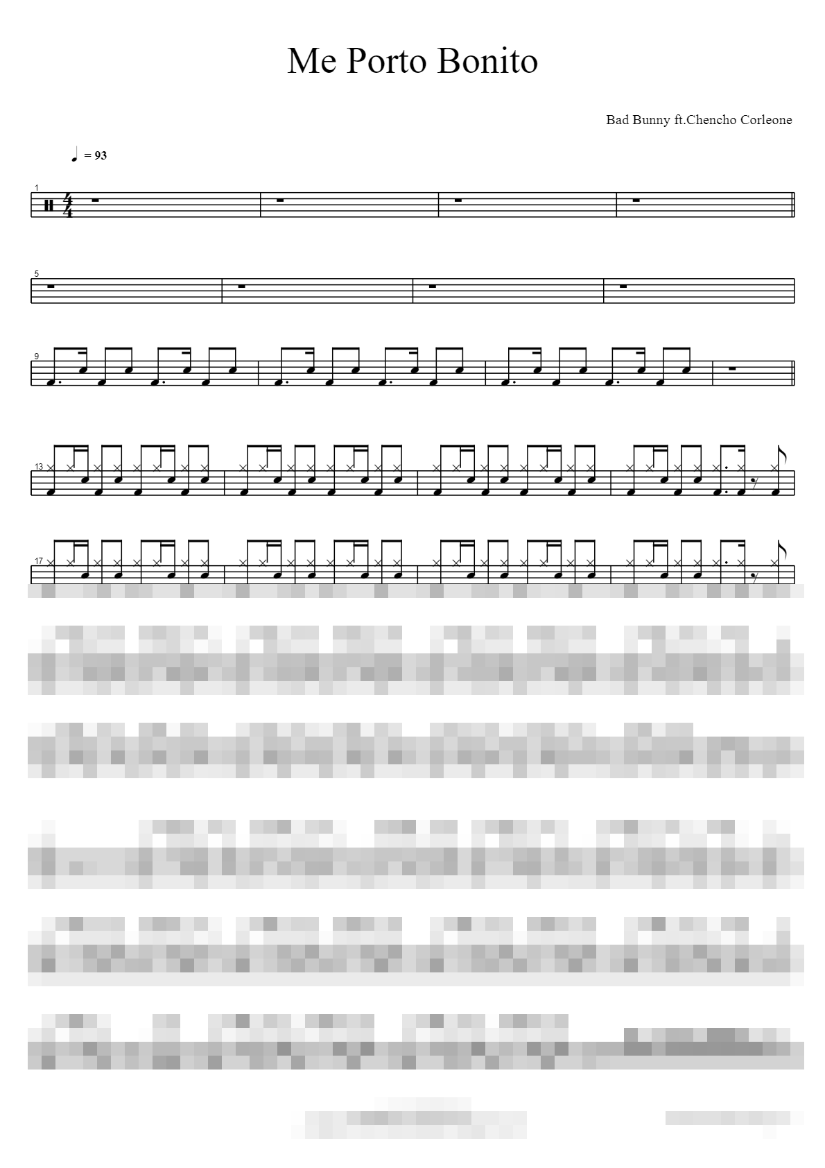Me Porto Bonito Sheet Music Preview