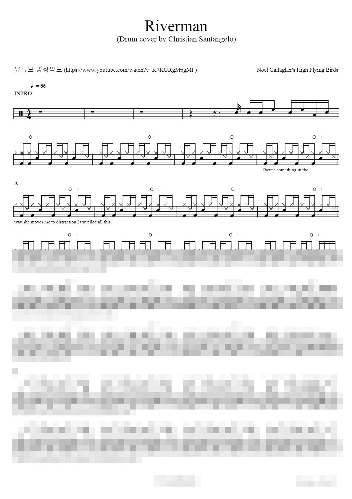 Riverman Sheet Music Preview