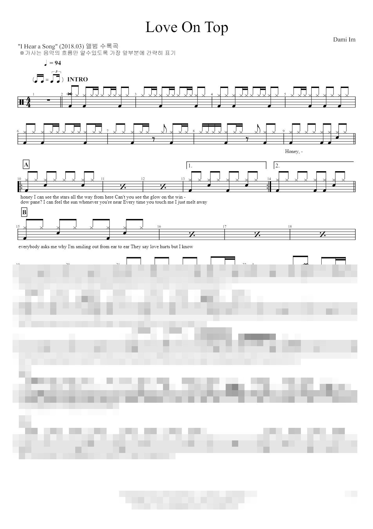 Love On Top Sheet Music Preview