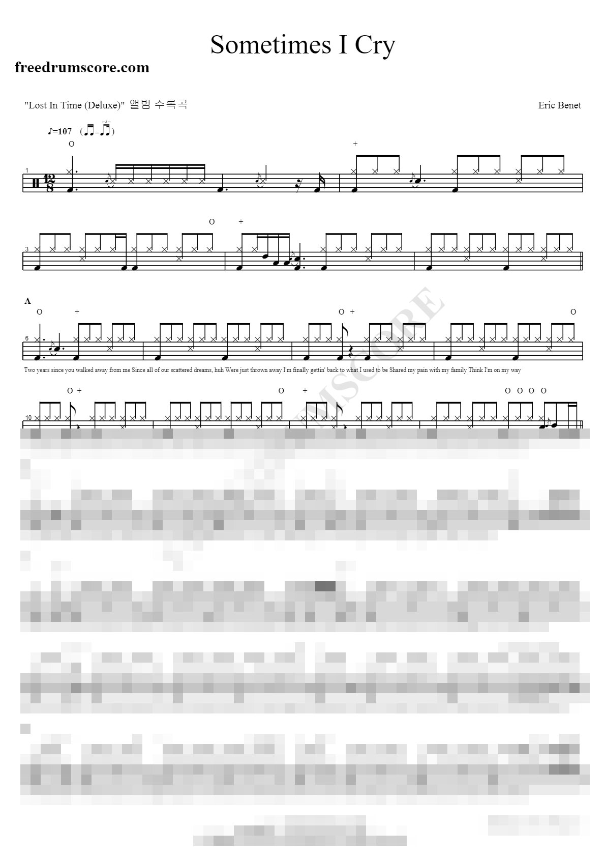 Sometimes I Cry Sheet Music Preview