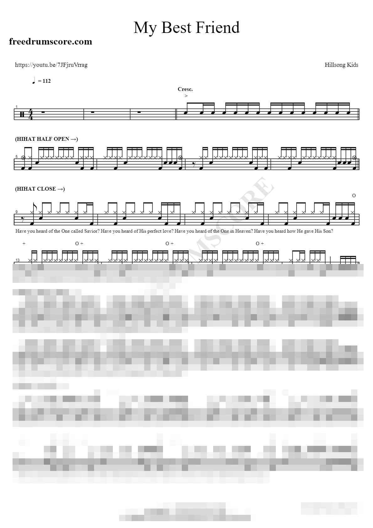 My Best Friend Sheet Music Preview