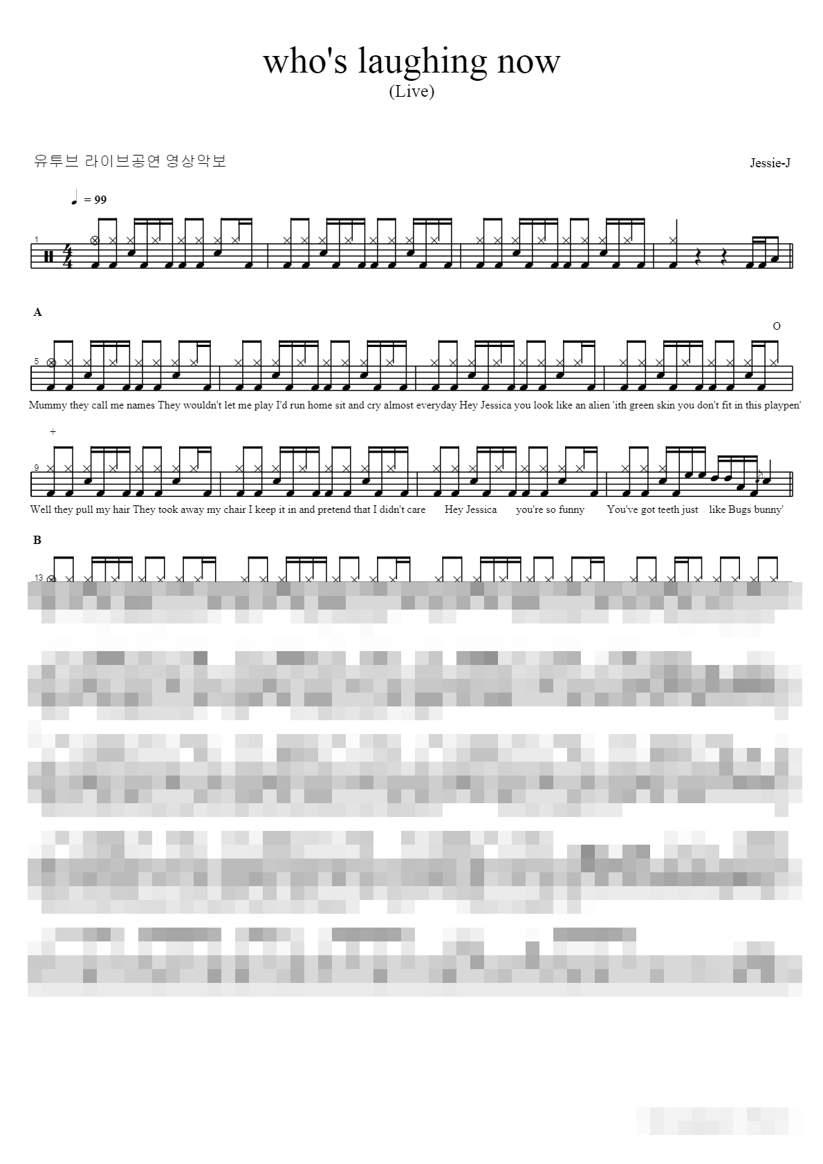 whos laughing now Sheet Music Preview