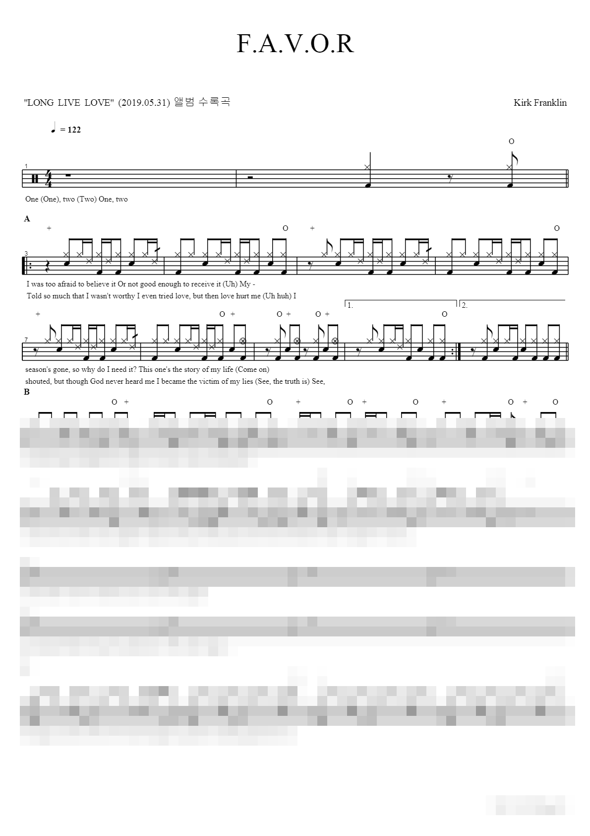 F A V O R Sheet Music Preview
