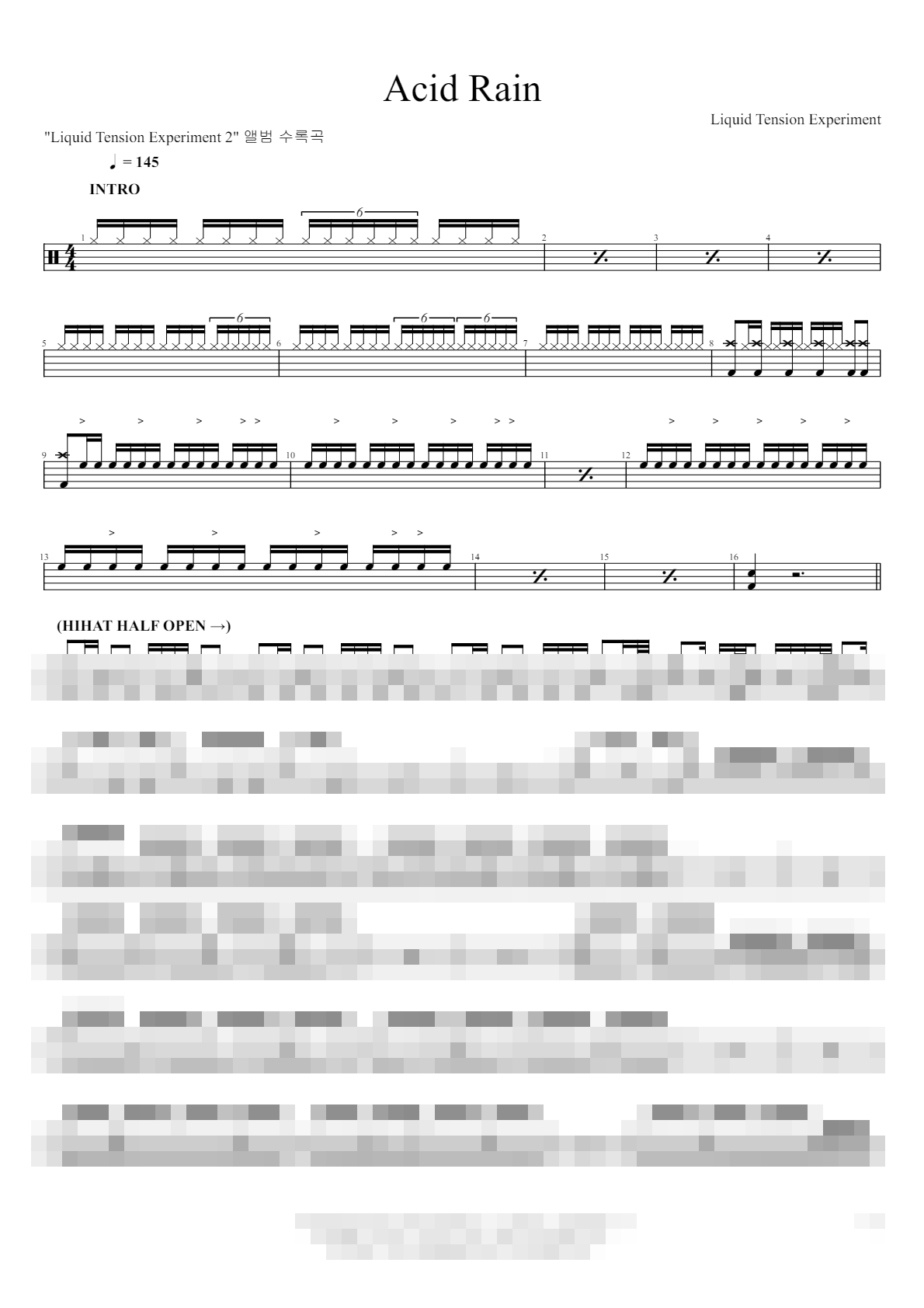 Acid Rain Sheet Music Preview