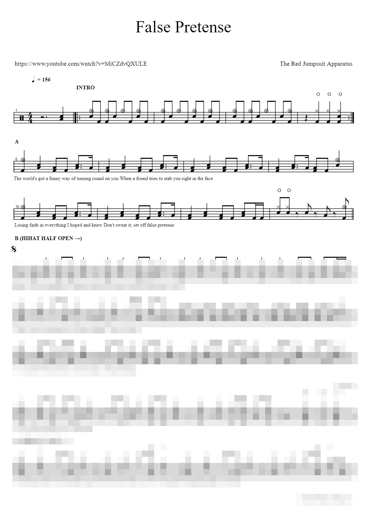 False Pretense Sheet Music Preview