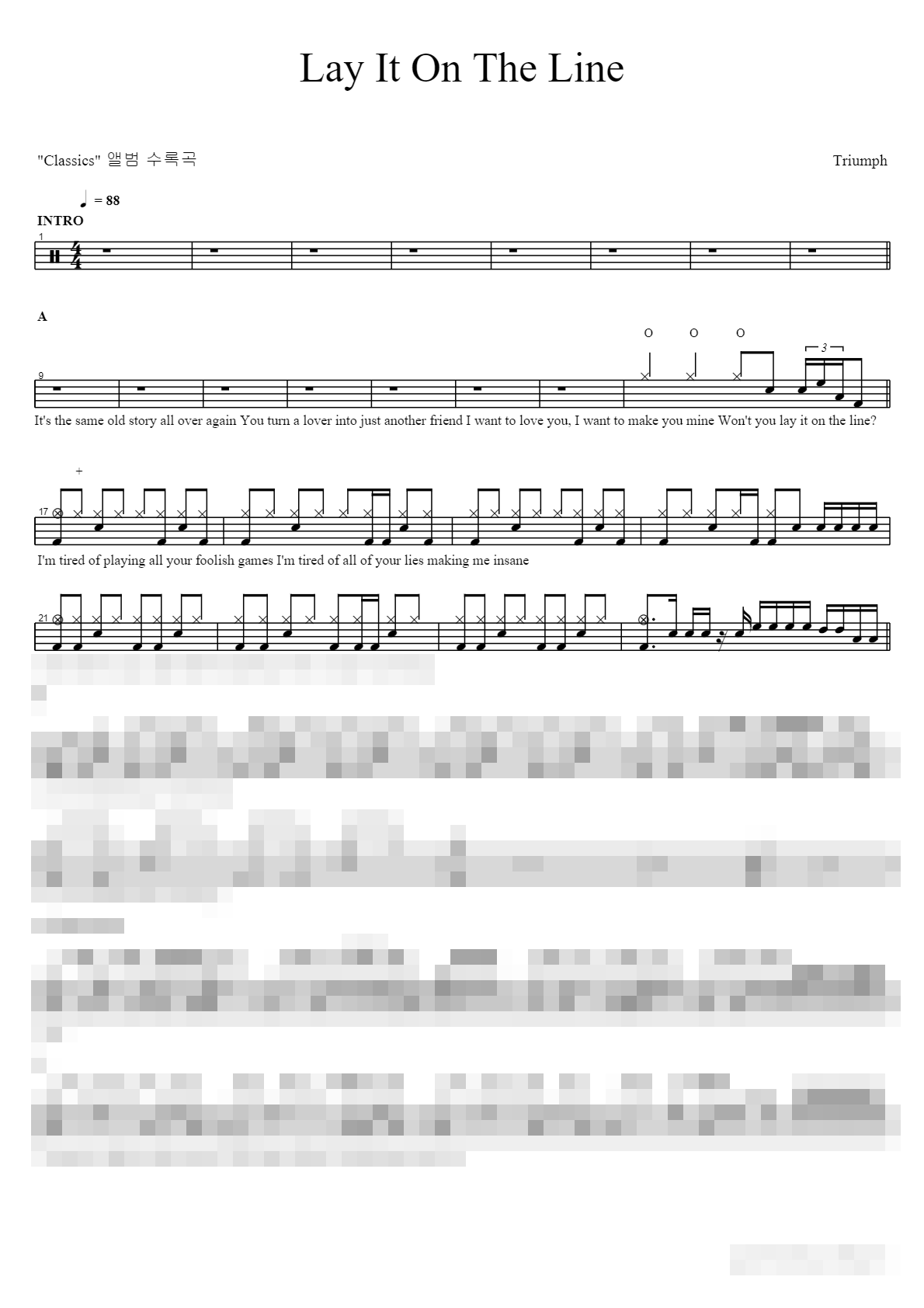 Lay It On The Line Sheet Music Preview