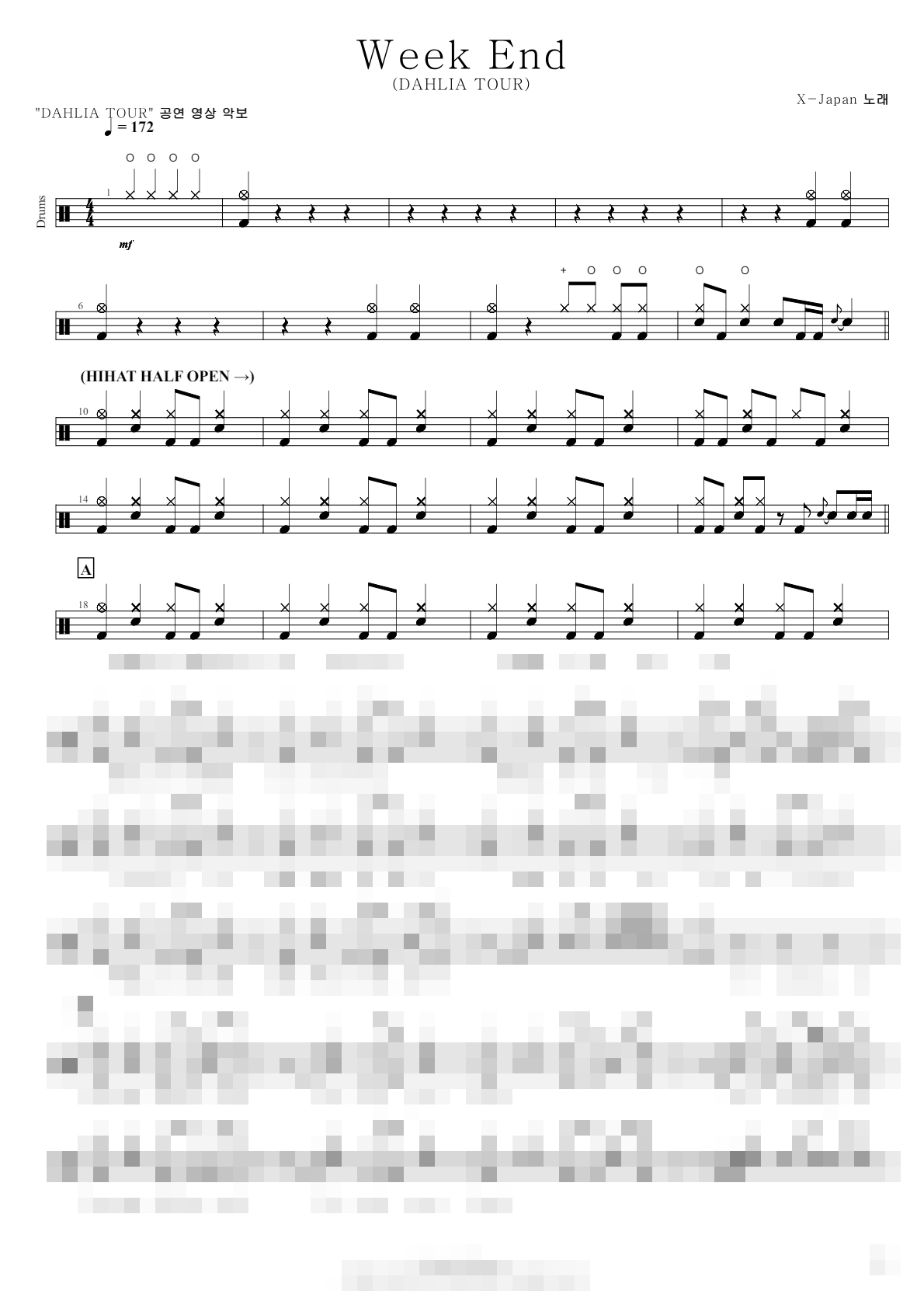 WEEK END(DAHLIA TOUR) Sheet Music Preview