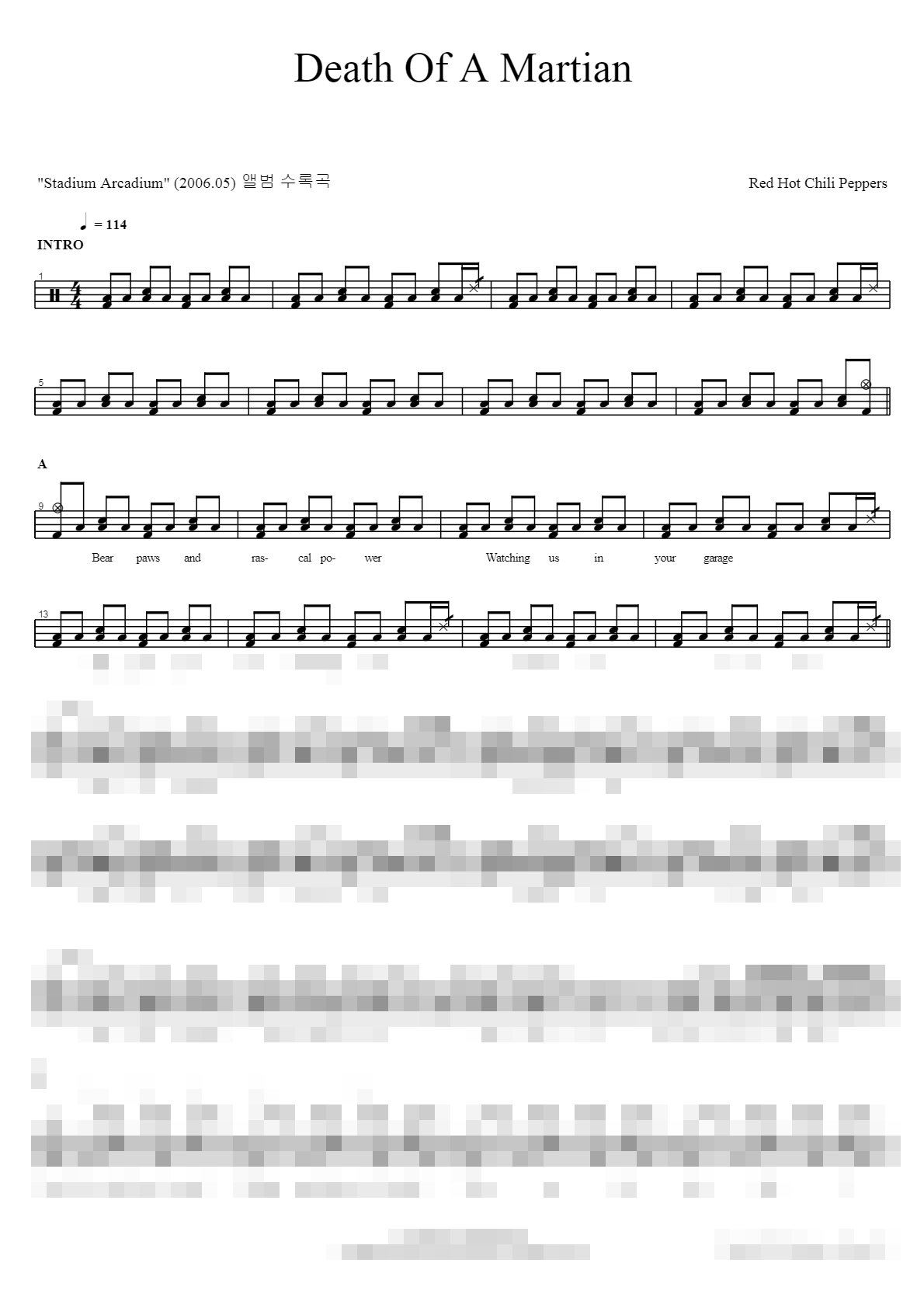 Death of a Martian Sheet Music Preview